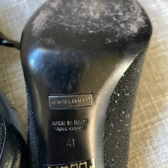 Giorgio Armani Black Crystal Sparkle Pumps Size 41 - Picture 6 of 7